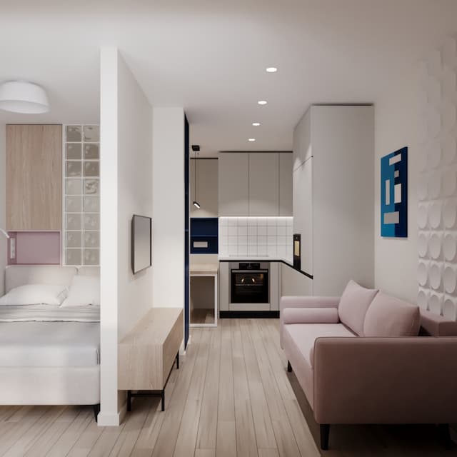 Design project of a studio apartment of 30 sq. m in the city of Samara