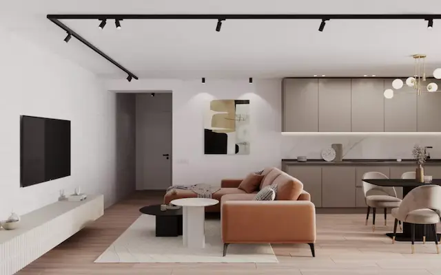 Visualizations of the interior of an apartment in a modern style in Samara